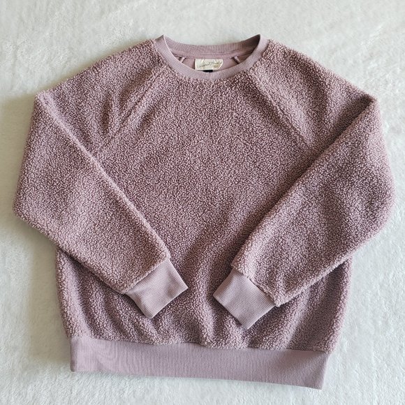 UNIVERSAL THREAD Sherpa Scoop Neck Raglan Pullover Mauve Sweater SZ XS - Picture 3 of 12